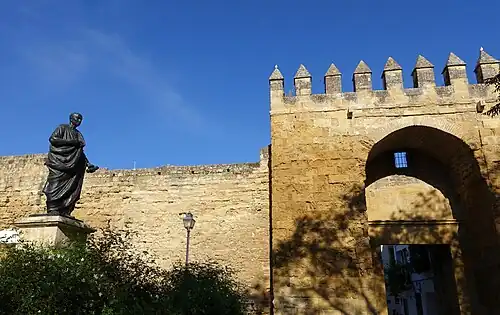 Statue of Seneca the Younger by the Puerta de Almodóvar&nbsp;[es]