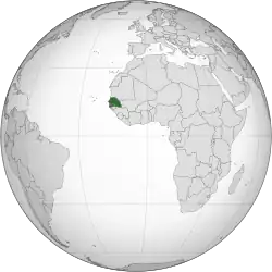 Location of&nbsp;Senegal&nbsp;(dark green)