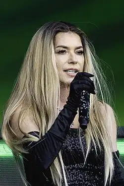 Shania Twain on a stage