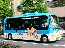 Bus with a dog motif