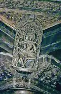 A sculpture of a dancer on pillar bracket, 1117 CE, (Shilabaalika or Madanika) in the Chennakeshava temple at Belur