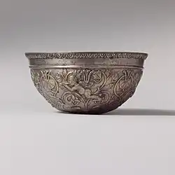 Ancient Greek gilded bowl; 2nd–1st century BC; height: 7.6&nbsp;cm, diameter: 14.8&nbsp;cm; Metropolitan Museum of Art