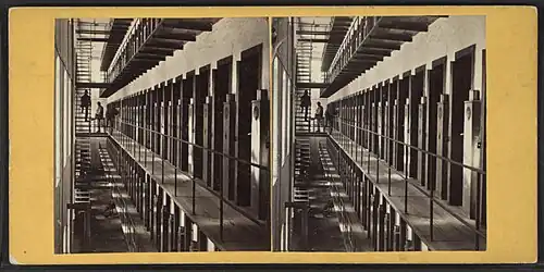 Stereoscopic view of Sing Sing Prison, interior