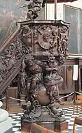 Pulpit in Church of St Peter and St Paul in Mechelen, Belgium