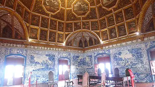 Azulejos of the walls of Sala dos Brasões (ca. 18th century[35]), Sintra National Palace, Portugal