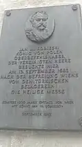 Commemorative plaque featuring Sobieski, Vienna