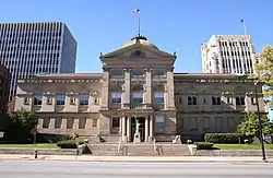 The Courthouse in downtown South Bend. The County-city building is visible in the background.