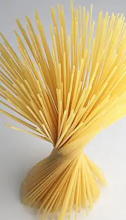 An artistic arrangement of spaghetti