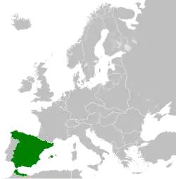 European borders of the Second Spanish Republic in addition to its African colonies