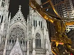 View of St. Patrick's Cathedral from the Atlas statue