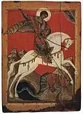 Saint George and the Dragon, Russian icon (15th century)