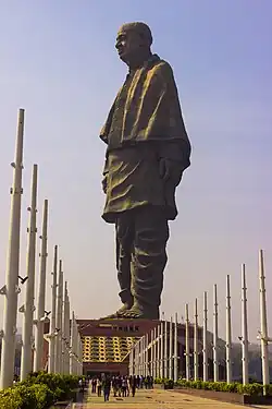 Statue of Unity (2018), the world's tallest statue, in Gujarat, India