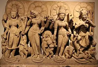 Hindu goddesses,[15] with the background only present at top and bottom. National Museum of India