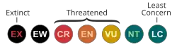 IUCN Red List category abbreviations (version 3.1, 2001)