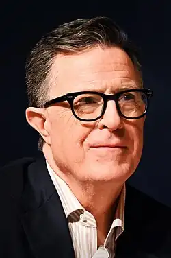 Head shot of Colbert facing right