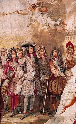 Louis XIV views the plans of Les Invalides