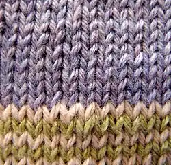 Close-up of front of stockinette stitch