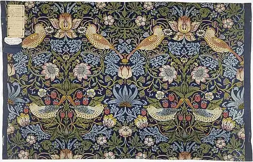 "Strawberry Thief" textile pattern, William Morris, 1883[69]