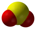 Spacefill model of sulfur dioxide