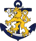 Finnish Navy: Coat of arms with an anchor of naval blue colour.