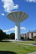 The watertower Svampen (The Mushroom). A restaurant is located at the top of the building.