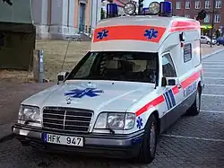 A SWB F124 chassis used as an ambulance in Sweden