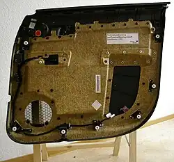 Hemp plastic interior of a car door