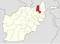 Map of Afghanistan with Takhar highlighted