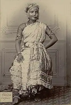 Tamil dancer dressed in sari, c. 1850