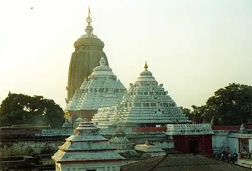 The Jagannath Temple, Puri, Odisha, India, one of the four holiest places (Dhamas) of Hinduism,[103] unknown architect, 12th century