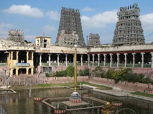 In the 14th century, the armies of Delhi Sultanate, led by Malik Kafur, plundered the Meenakshi Temple and looted it of its valuables; it was rebuilt and expanded in the 16th century.