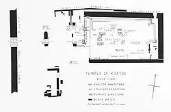 Plan of the Temple of Min in Koptos, where three monumental statues of Min were discovered, dated to circa 3300 BC