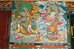 A thangka painting in Sikkim