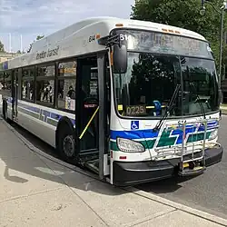 A picture of a New Flyer Xcelsior bus in London, Ontario