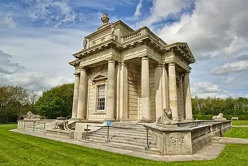 Neoclassical columns and entablature of the Casino at the Marino House, near Dublin, Ireland, by William Chambers, 1758–1776[25]