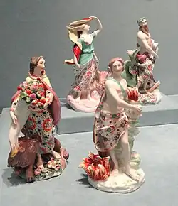 Rococo personifications of Classical elements; 1760s; by the Chelsea porcelain factory; Indianapolis Museum of Art (Indianapolis, U.S.)