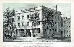 The first presidential mansion, Samuel Osgood House in Manhattan, occupied by Washington from April 1789&nbsp;– February 1790