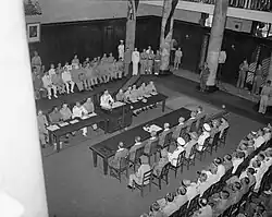 The Japanese Southern Armies surrender at Singapore on 12 September 1945. General Itagaki surrendered to the British represented by Lord Mountbatten at Municipal Hall, Singapore.