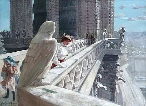 The gallery of chimeras pictured in 1910 by Georges Redon&nbsp;[fr]