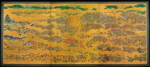 Japanese painting of the Siege of Osaka, 1615