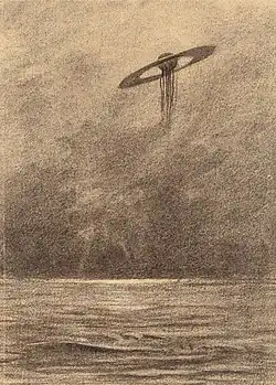 A Flying Machine approaches HMS Thunder Child. (Henrique Alvim Corrêa 1906)