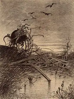 An abandoned Handling Machine, plundered by Crows. (Henrique Alvim Corrêa 1906)