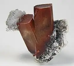 Red topaz from Tepetate, Municipio de Villa de Arriaga, San Luis Potosí, Mexico
