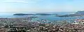 View of downtown Toulon and Mediterranean Sea from Mount Faron