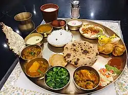 A North Indian thali curry meal