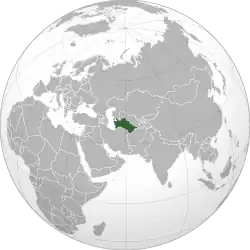 Turkmenistan (orthographic projection)