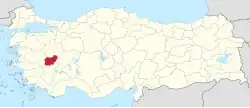Location of the province within Turkey