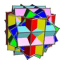 A compound of six cubes with rotational freedom