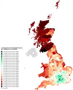The Median Gross Household Income as of 2018