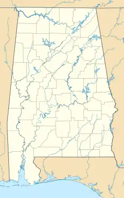 Alabama is located in Alabama